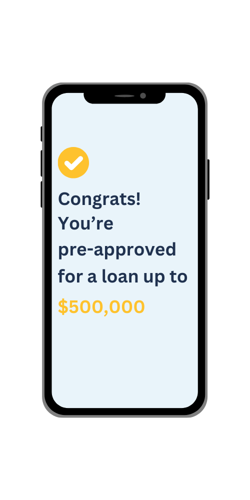 Pre-approved for a loan up to $500,000